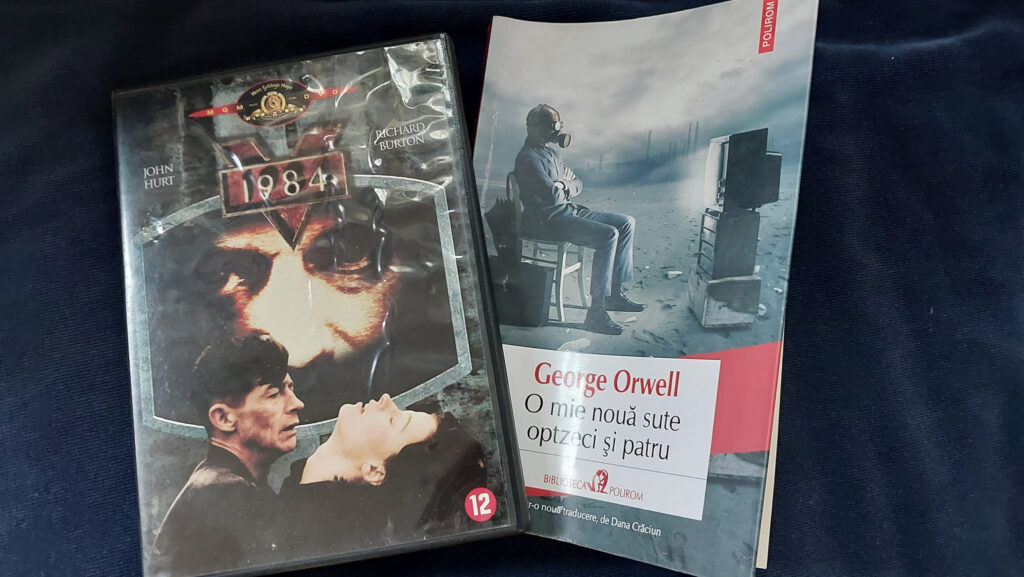 Photo of the 1984 DVD movie and Book by George Orwell taken by Ruben-Laurentiu