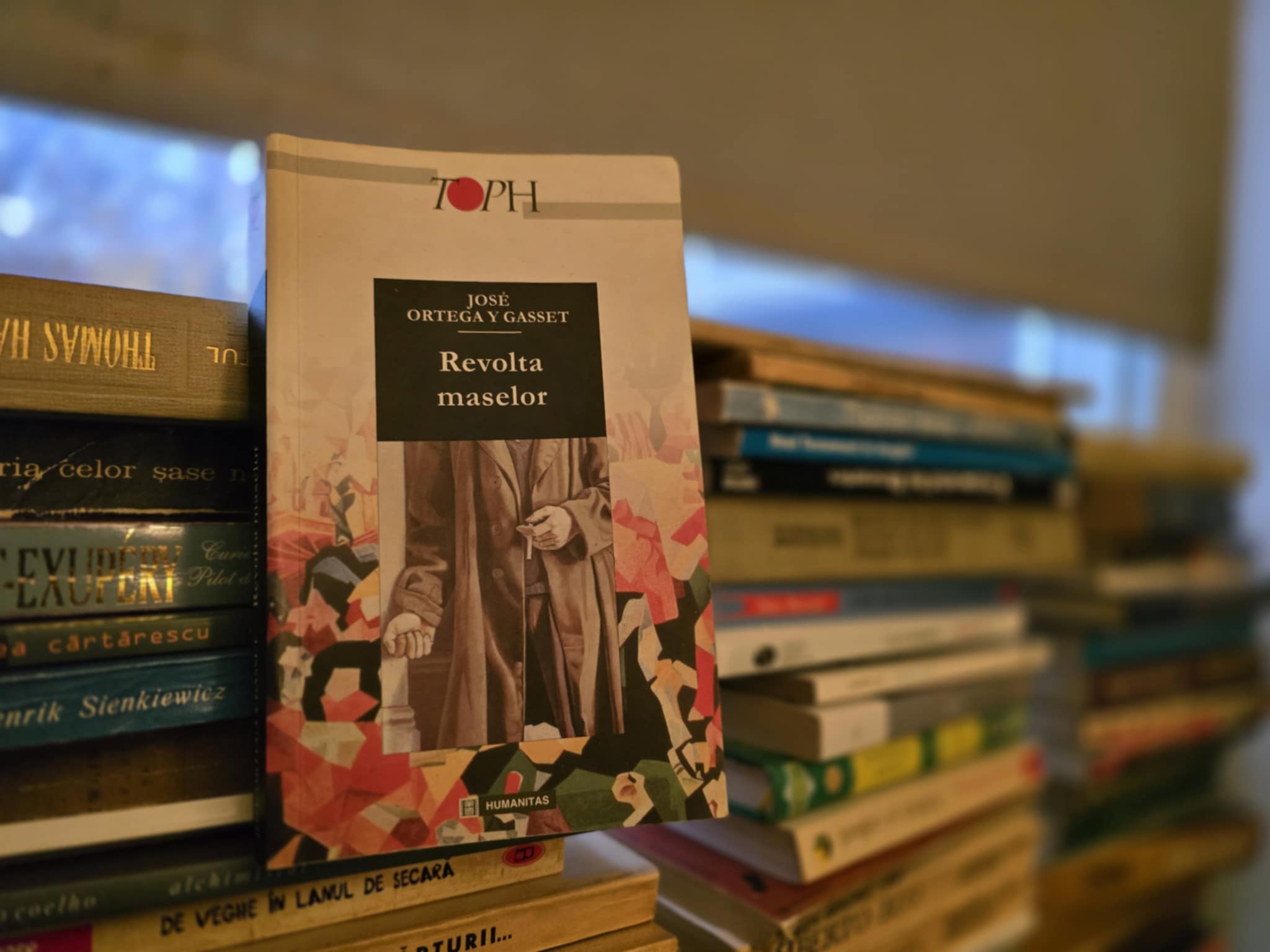 Photo of the cover of The Revolt of the Masses by José Ortega y Gasset, taken by Ruben-Laurentiu